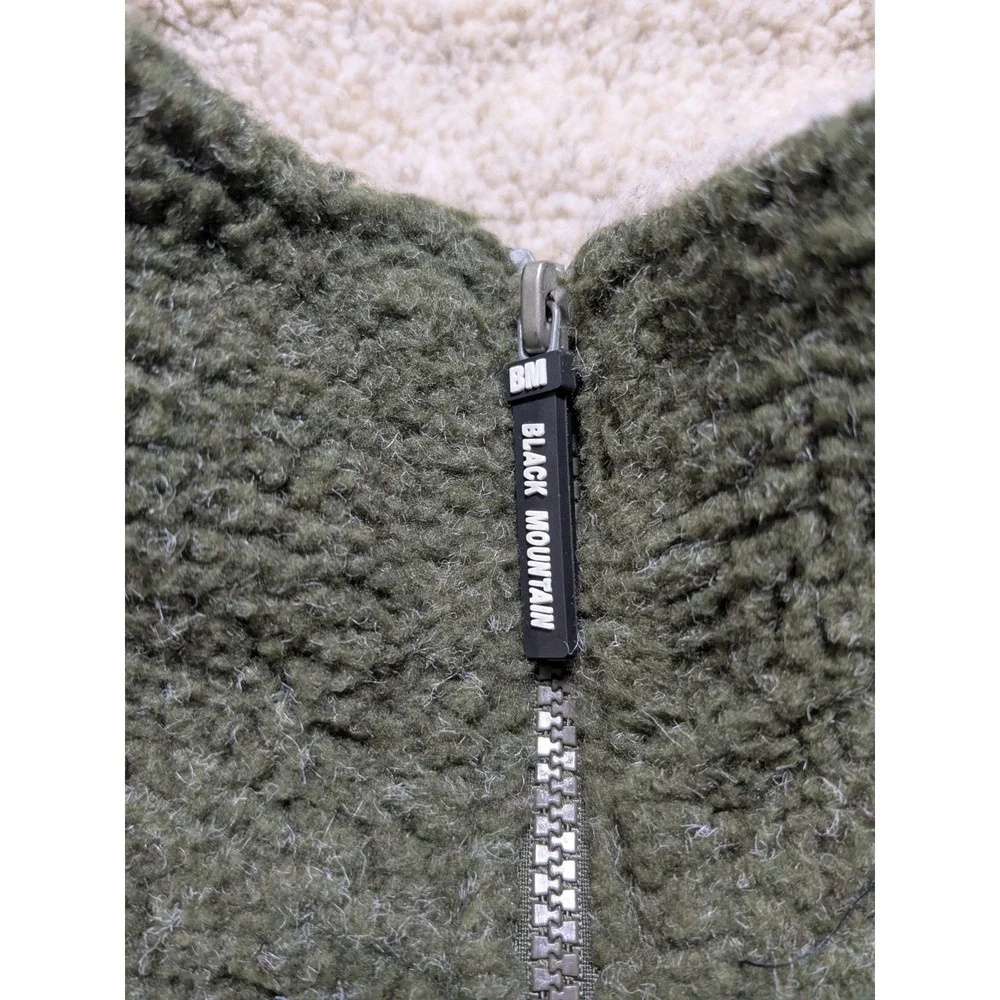 Black‎ Mountain Fleece Full Zip Mock Neck Green Jacket  - Men XL Made In USA - Picture 11 of 16